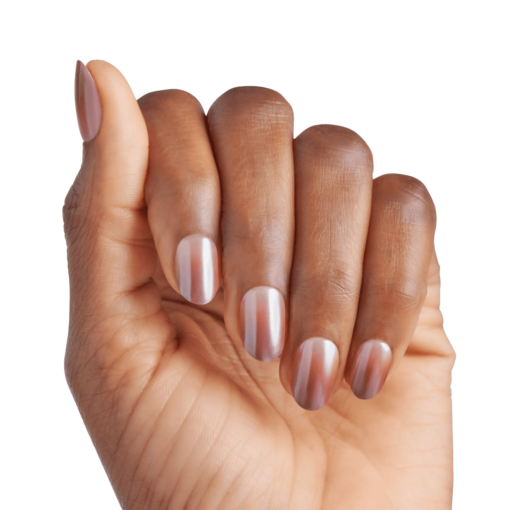colorFX by Impress No Glue Fake Press On Nails - Blissful Radiance | Solid, Brown, Short, Oval, Manicure