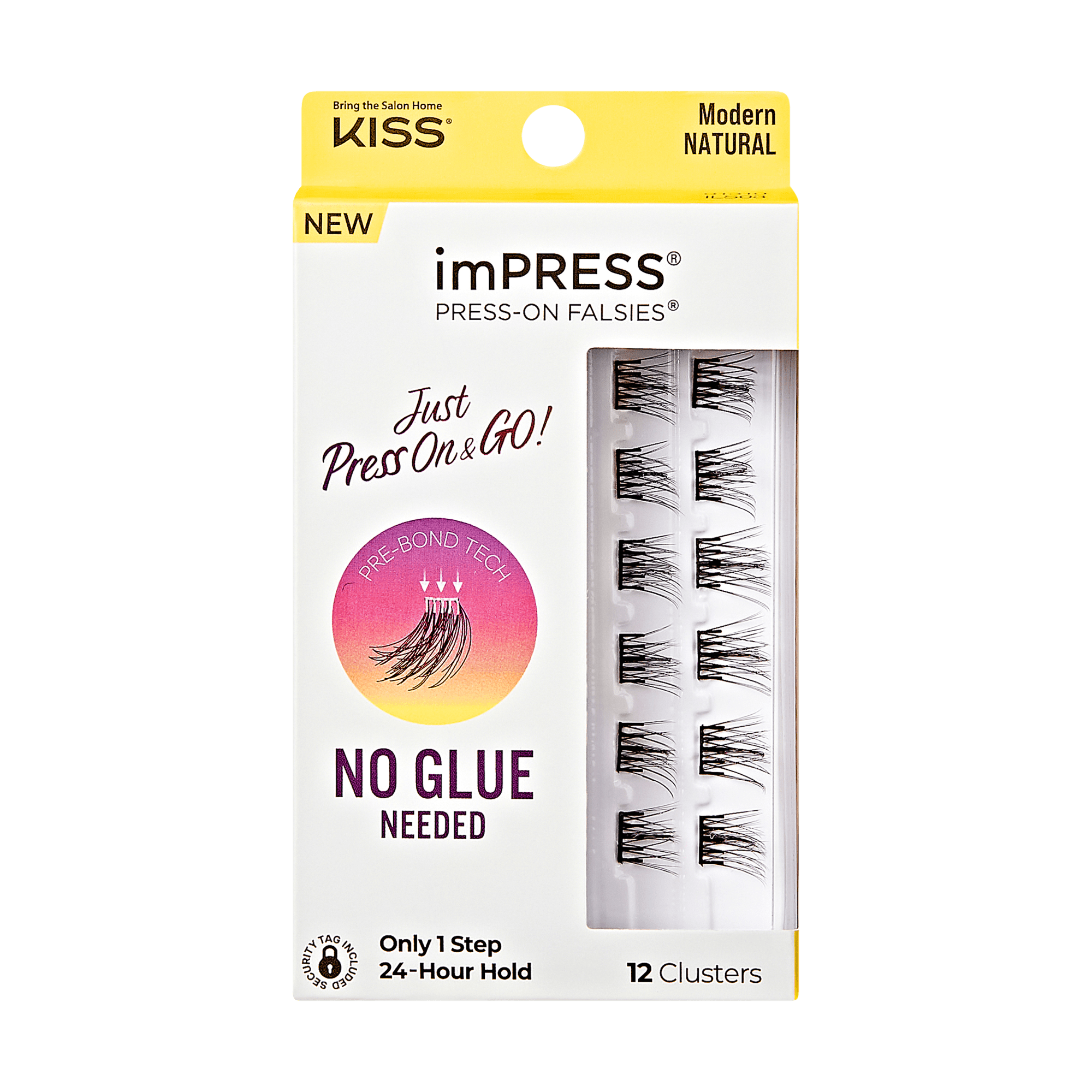Impress Falsies Pre-Glued False Eyelashes Minipack - Modern | 12 Lash Clusters, 12mm-14mm