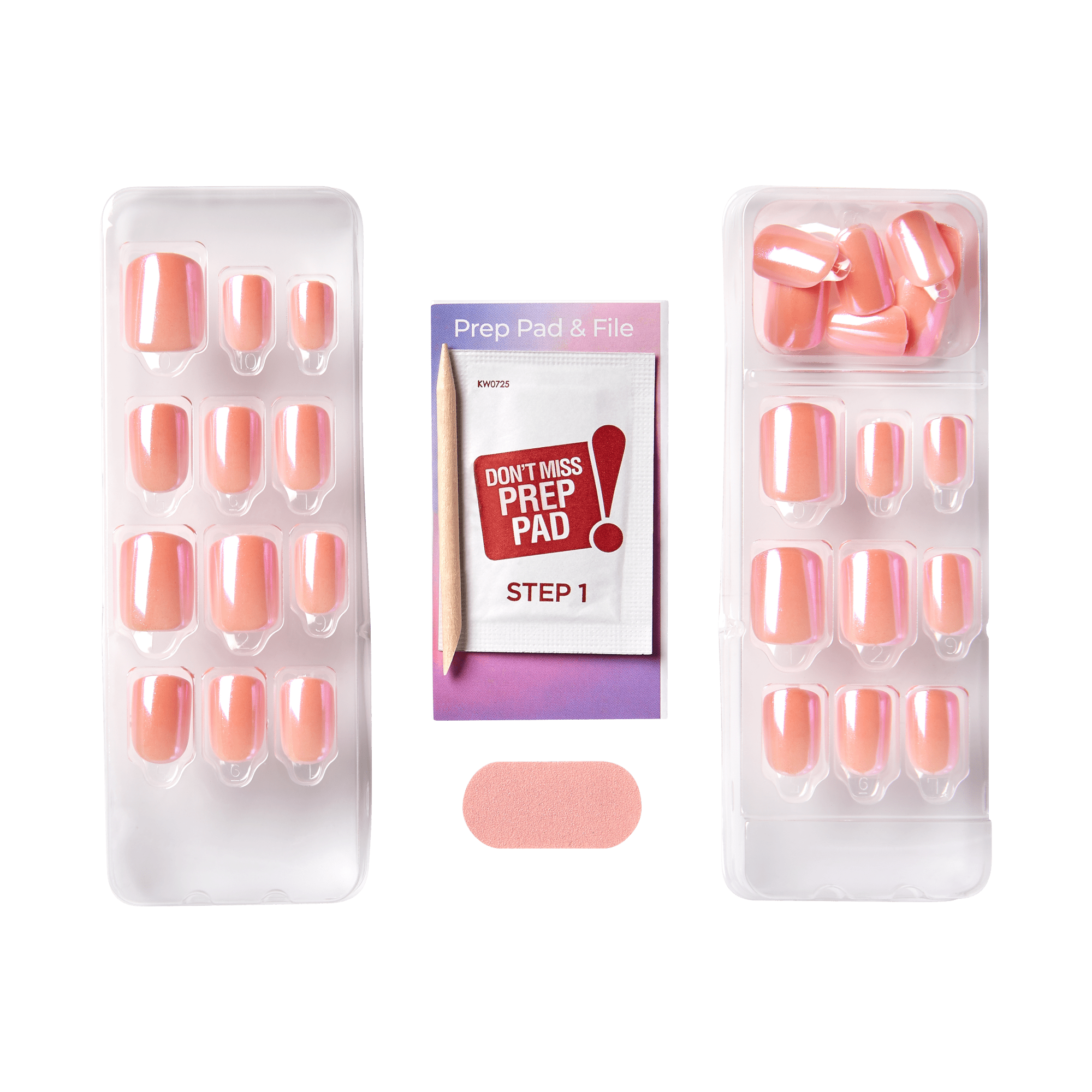 colorFX by Impress No Glue Fake Press On Nails - Satellite | Solid, Pink, Short, Squoval, Manicure