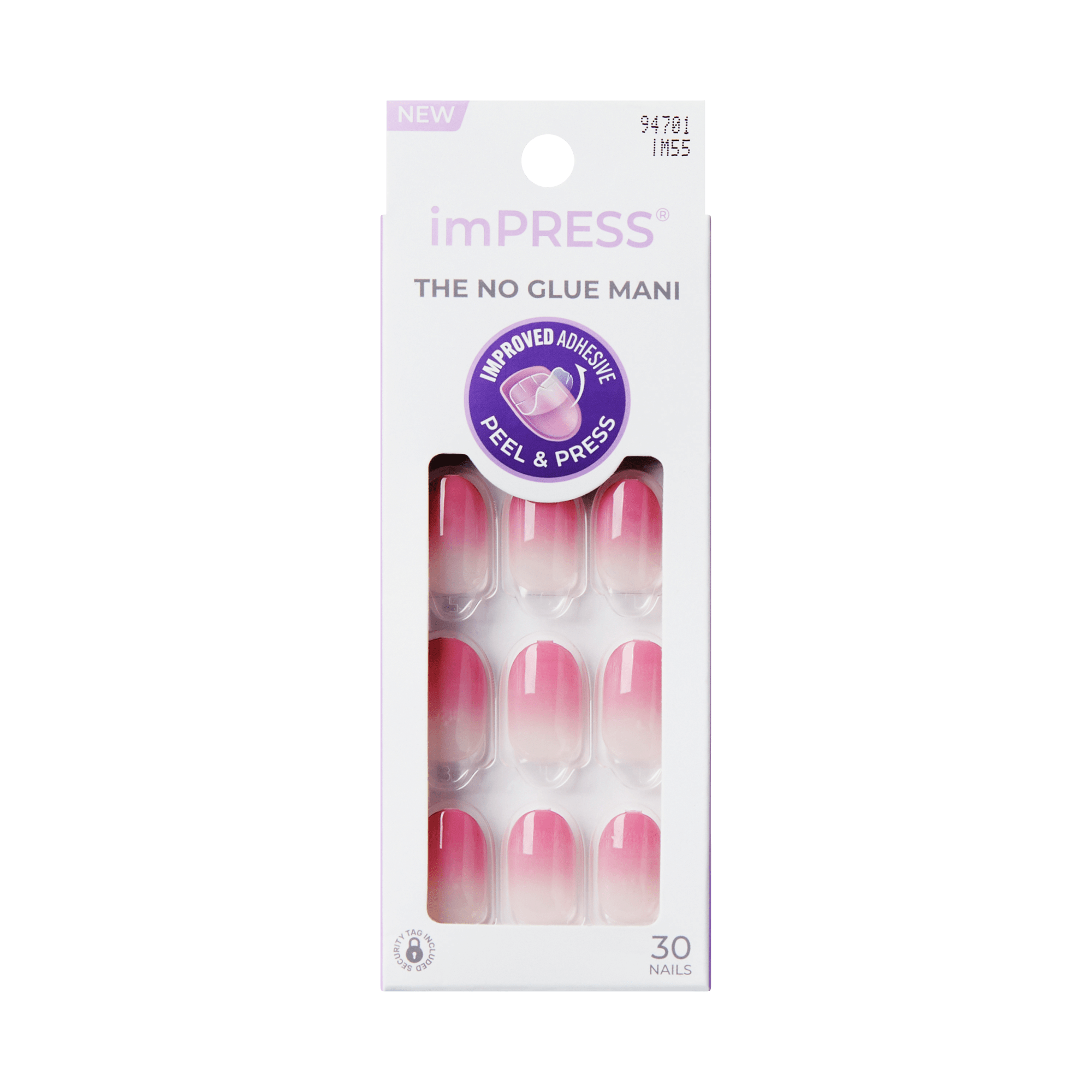 Impress Design No Glue Fake Press On Nails - Secretly Yours | Design, Pink, Short, Oval, Manicure