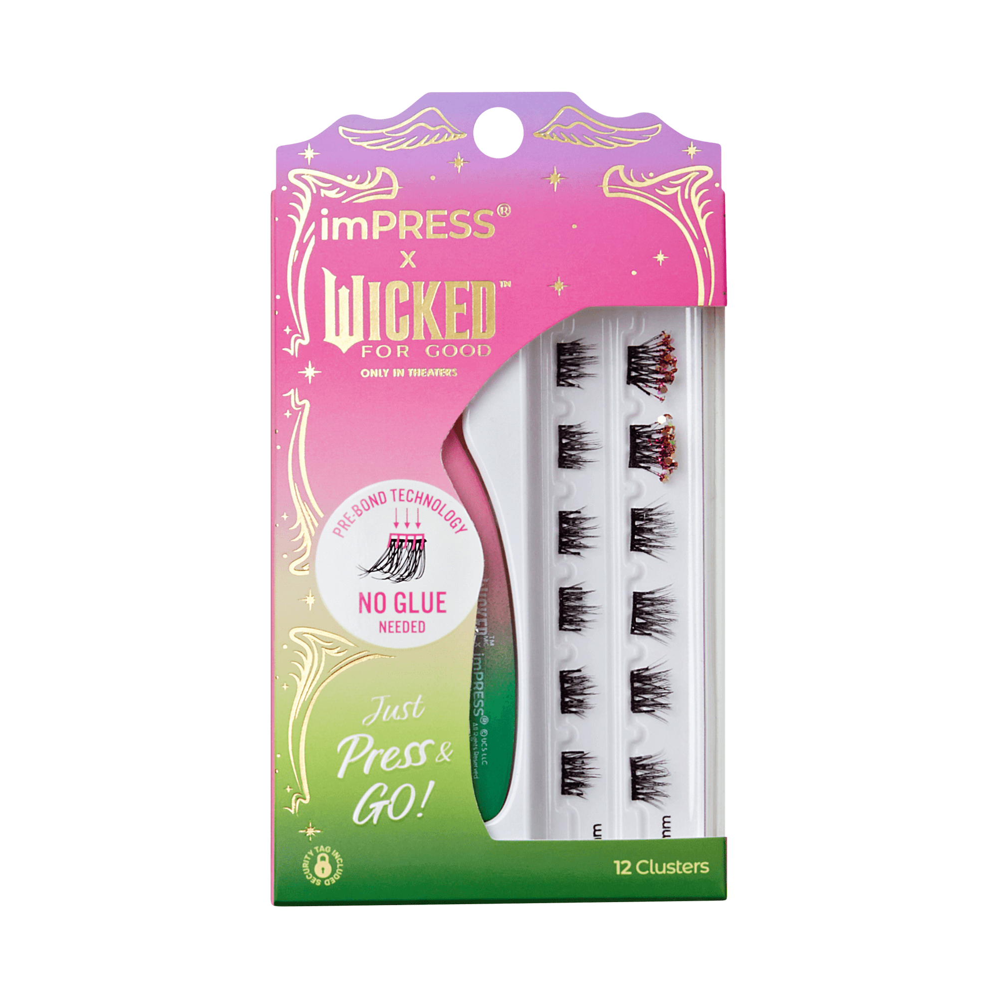 Impress X WICKED: FOR GOOD | Friends Till The End | 12 Lash Clusters, 8mm-10mm