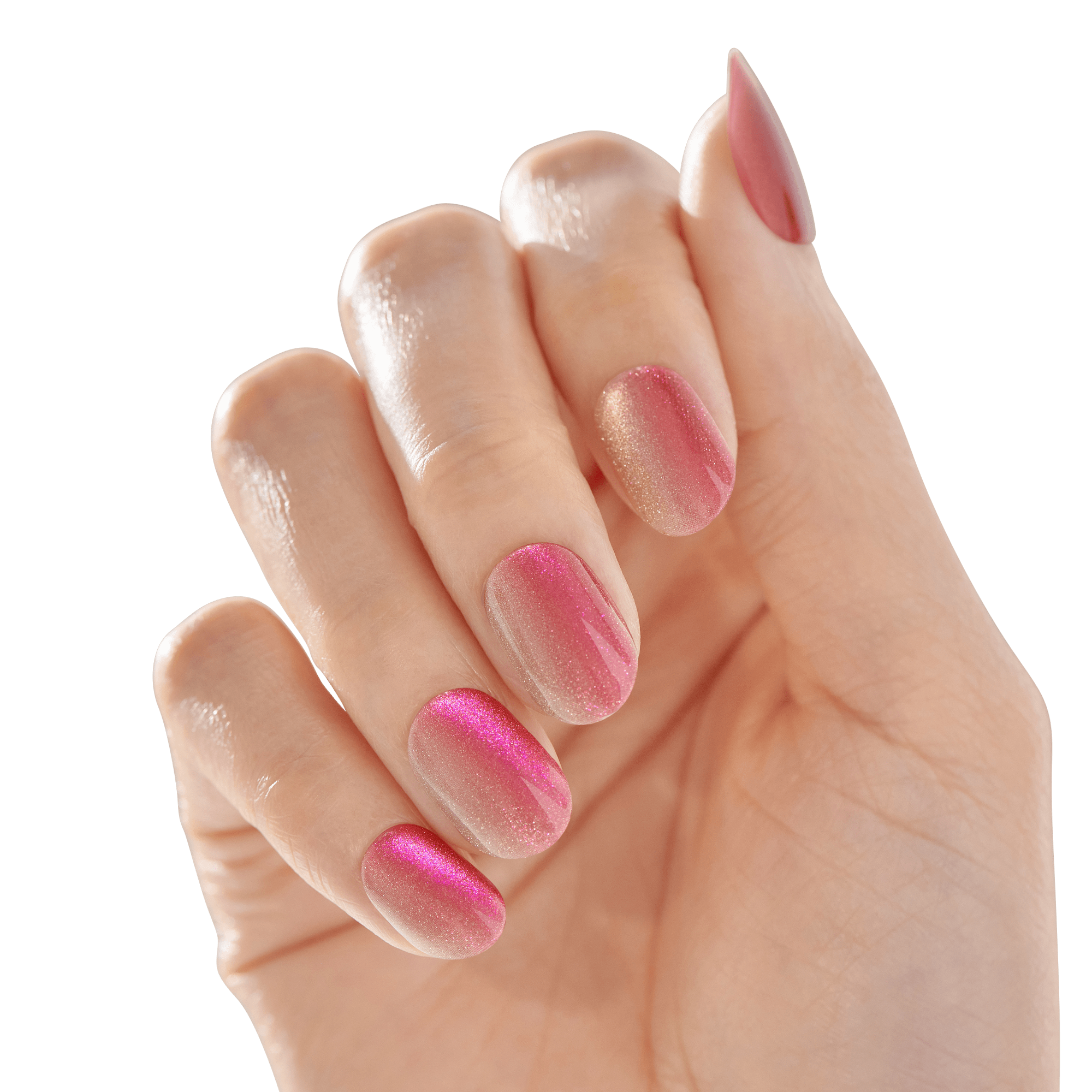 colorFX by Impress No Glue Fake Press On Nails - Walk Out | Solid, Pink, Short, Oval, Manicure