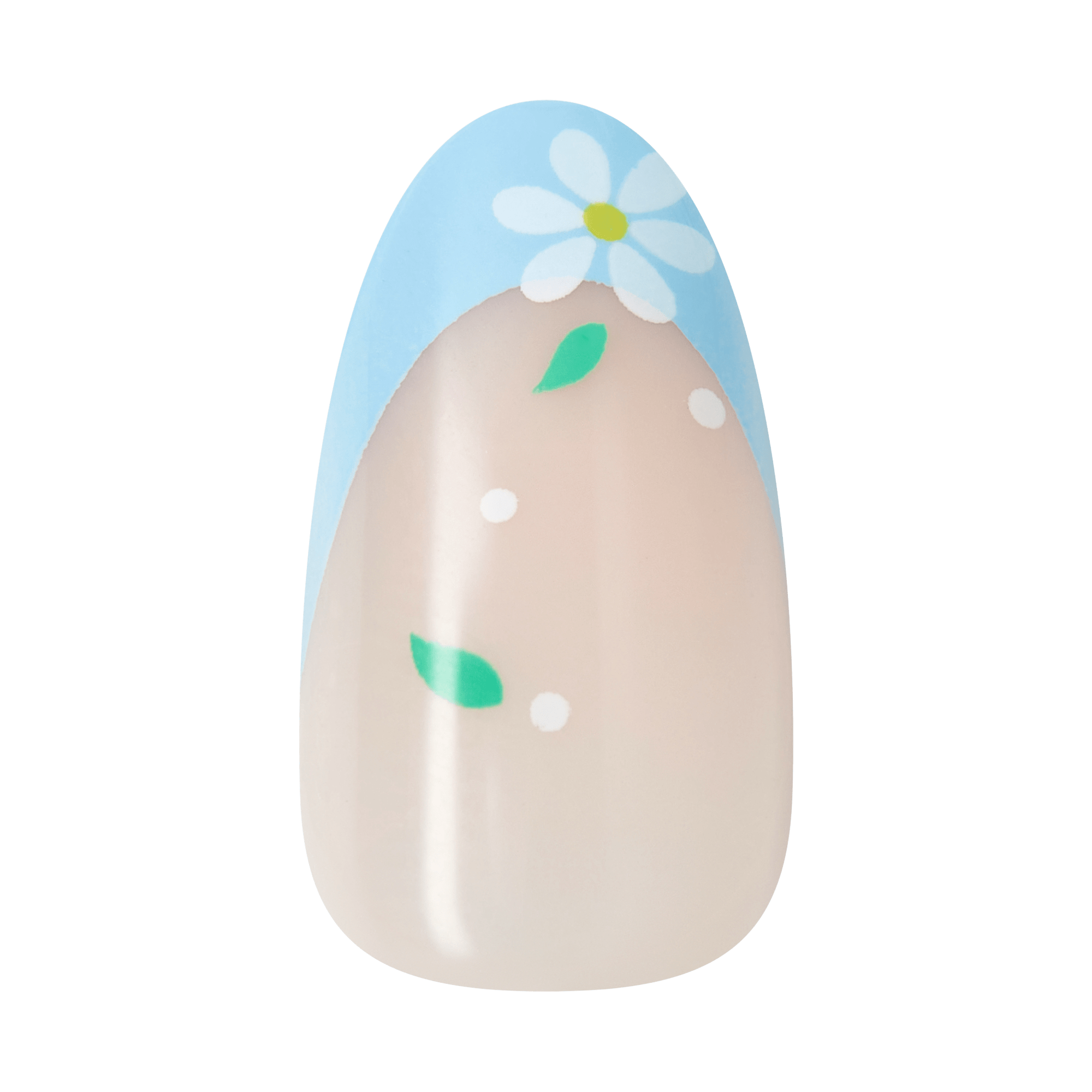 Impress Design No Glue Fake Press On Nails - Golden Nest | French Design, Blue, Medium, Almond, Manicure
