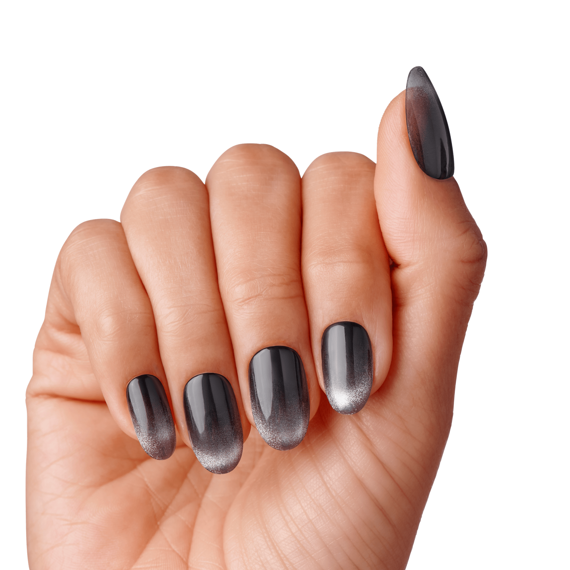 colorFX by Impress No Glue Fake Press On Nails - Best Wishes | Solid, Black, Medium, Oval, Manicure