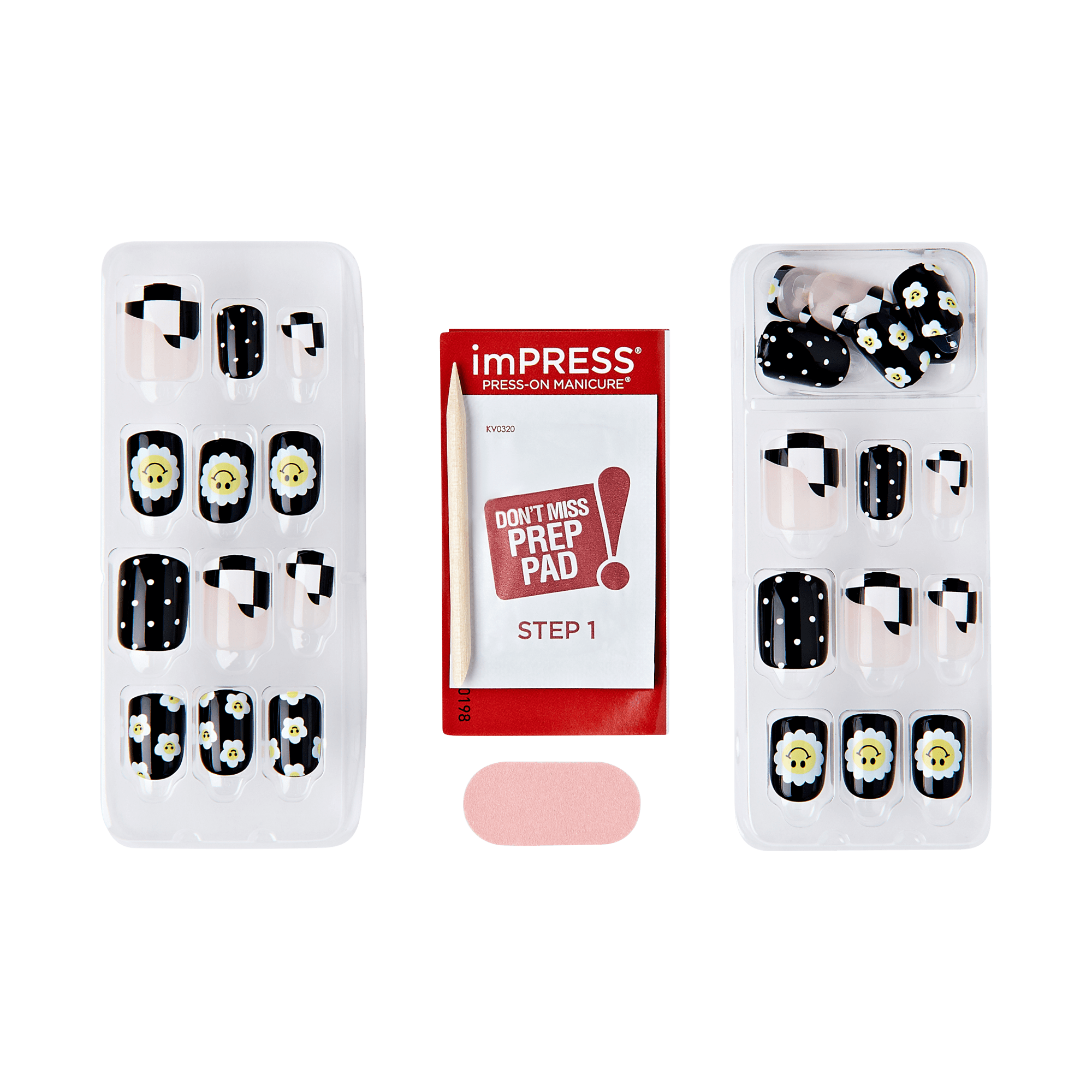 Impress Design No Glue Fake Press On Nails - Pandora | Design, Black, Short, Squoval, Manicure