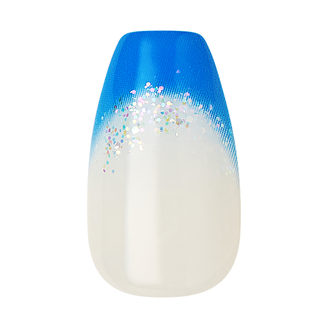 Impress Design No Glue Fake Press On Nails- Mesmerize | French Design, Blue, Medium, Coffin, Manicure
