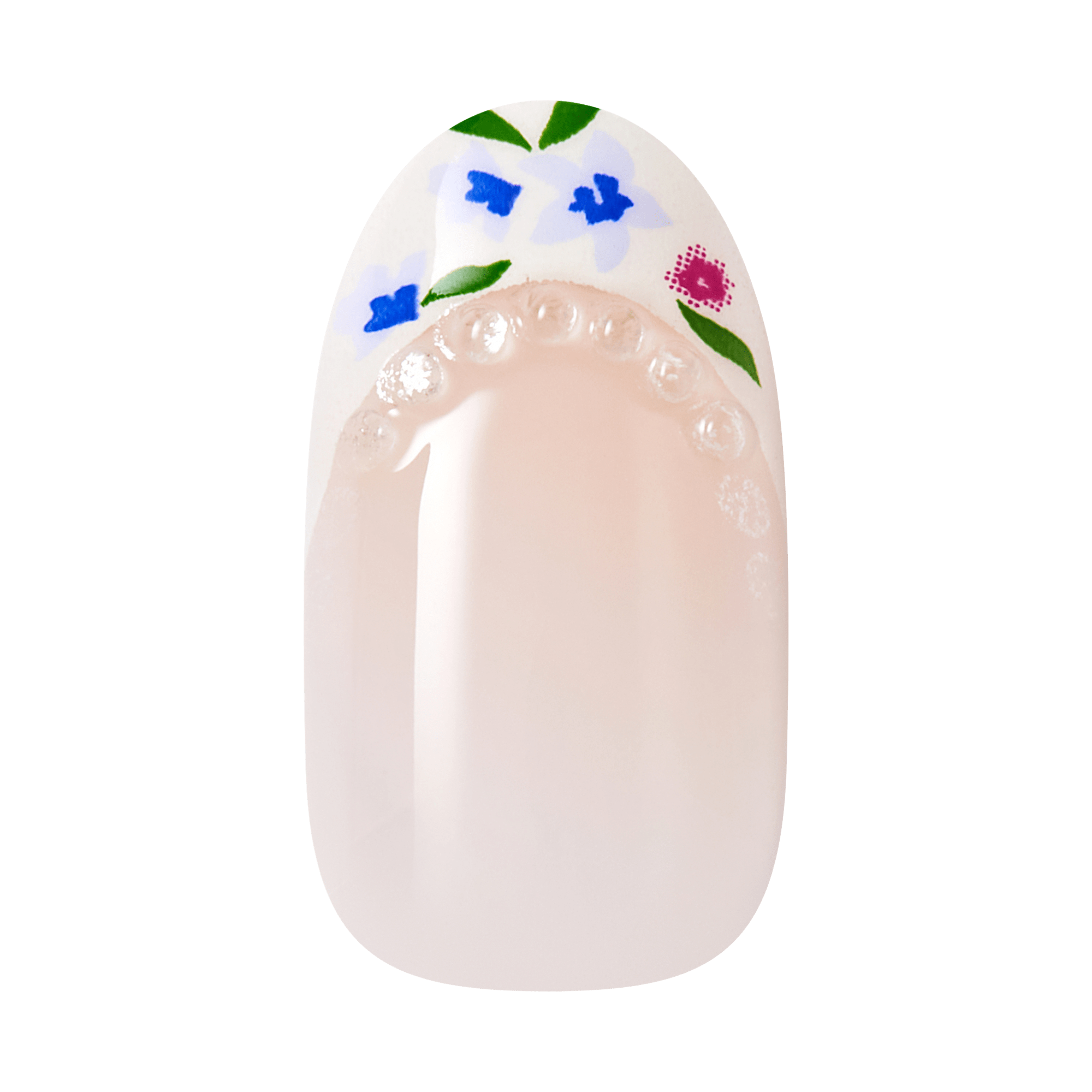 Impress Design No Glue Fake Press On Nails - Happy Mood | French Design, Multicolor, Medium, Oval, Manicure