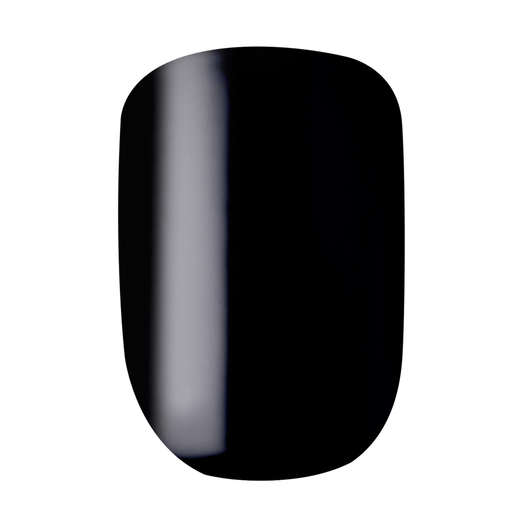 Impress Color No Glue Fake Press On Nails - All Black | Solid, Black, Short, Squoval, Manicure
