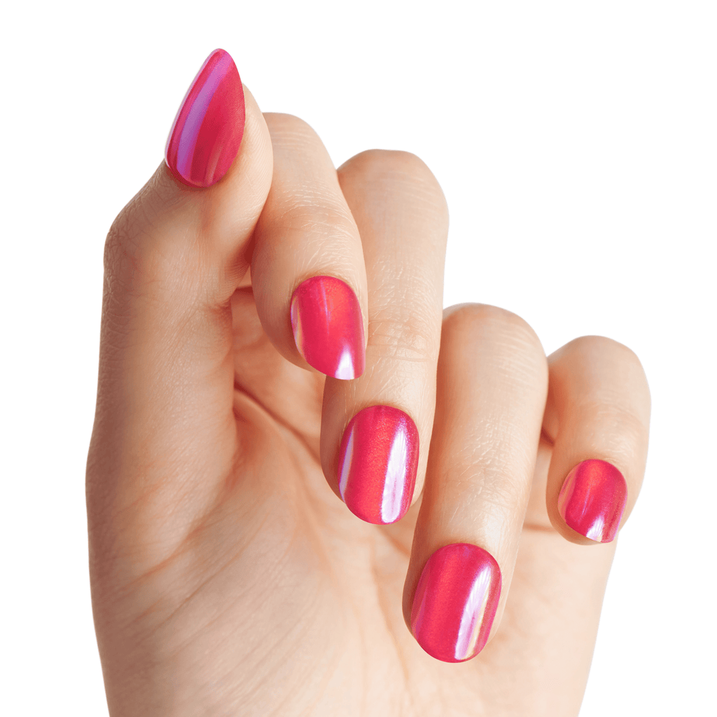 colorFX by Impress No Glue Fake Press On Nails - Floating | Solid, Pink, Short, Oval, Manicure