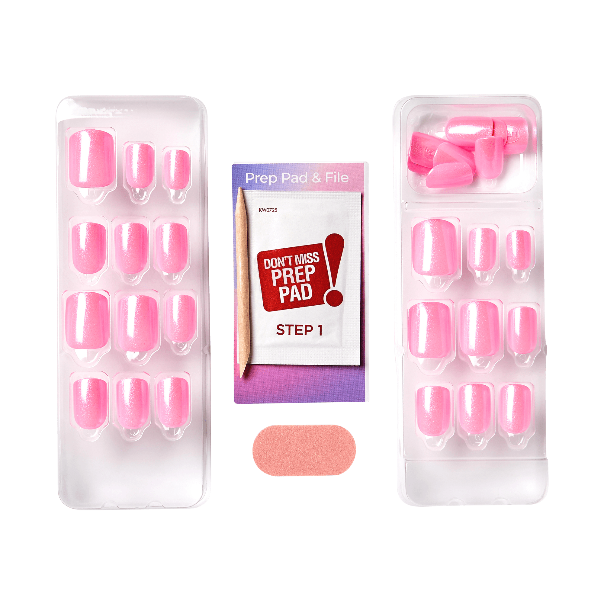 colorFX by Impress No Glue Fake Press On Nails - Late Night | Solid, Pink, Short, Squoval, Manicure