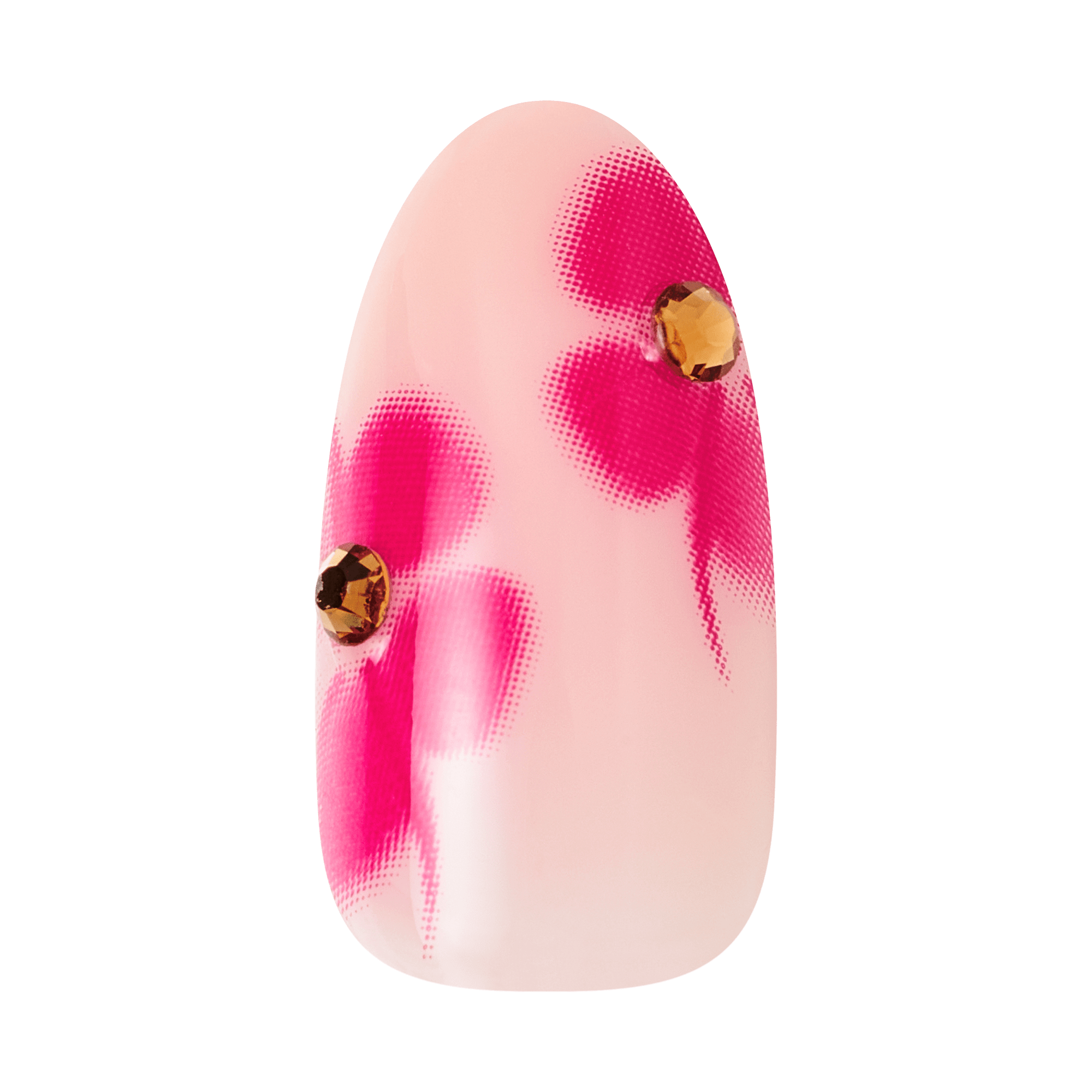 Impress Design No Glue Fake Press On Nails - Summer Spell | 3D & Jewel Design, Pink, Medium, Almond, Manicure