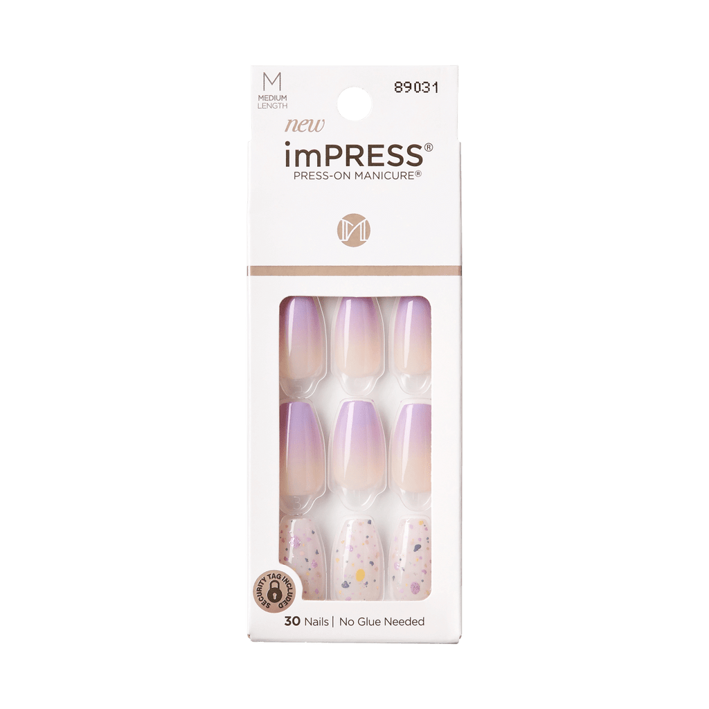 Impress Design No Glue Fake Press On Nails- All I Want | Design, Multicolor, Medium, Coffin, Manicure