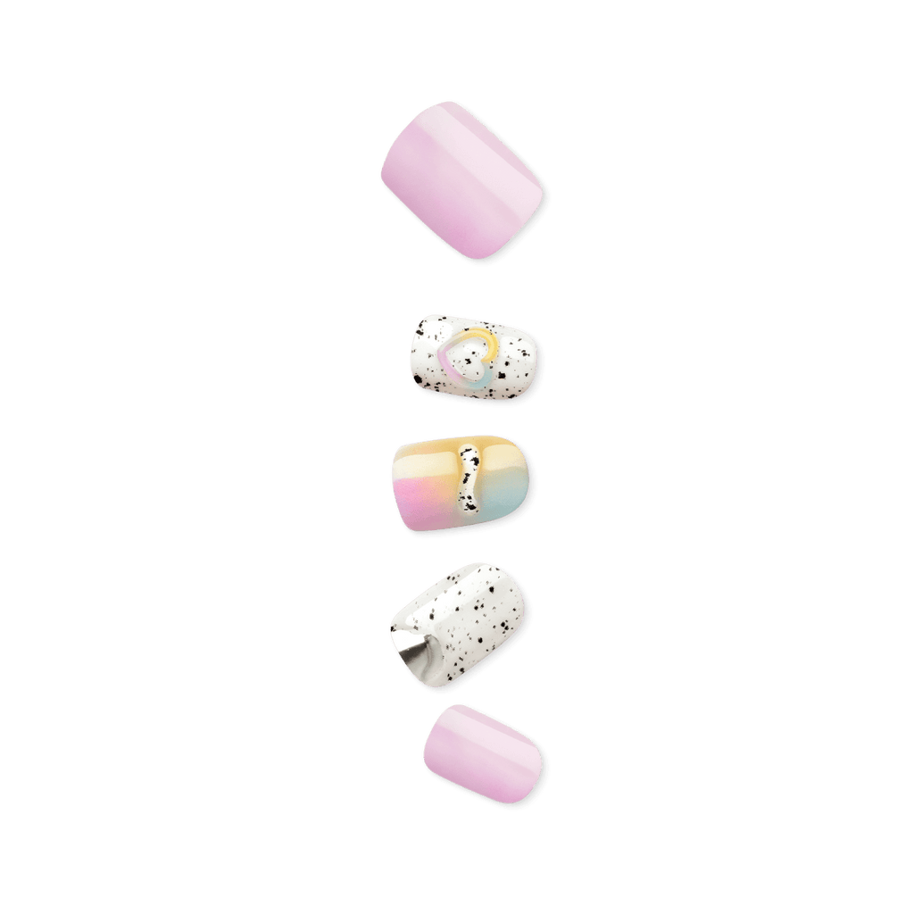 Impress Premium No Glue Fake Press On Nails- Sweet Life | Design, Multicolor, Short, Squoval, Manicure