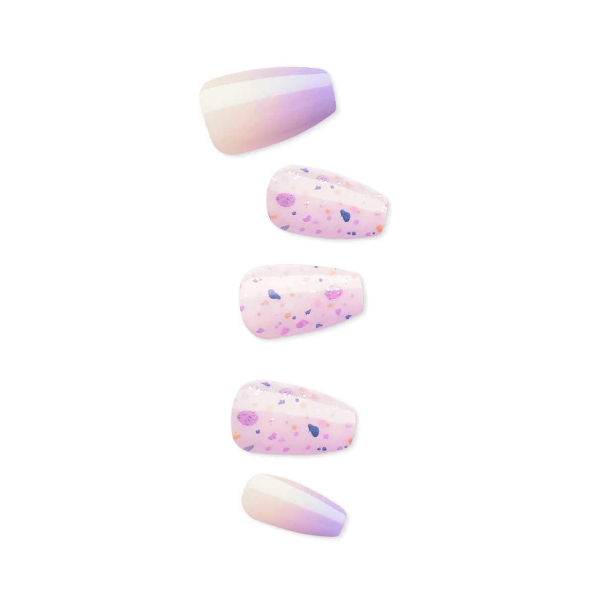 Impress Design No Glue Fake Press On Nails- All I Want | Design, Multicolor, Medium, Coffin, Manicure