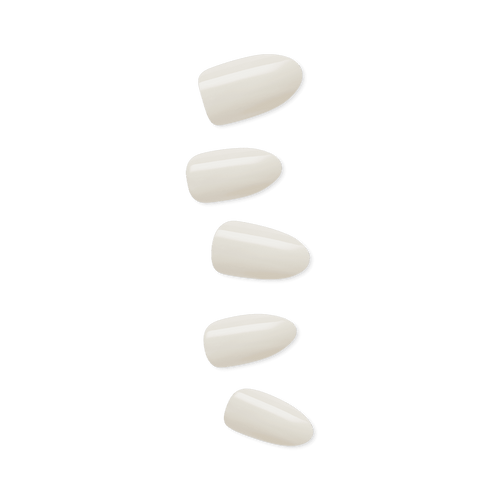 Impress Color No Glue Fake Press On Nails - Ballroom | Solid, White, Medium, Almond, Manicure