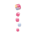 Impress Design No Glue Fake Press On Toenails - Better Days | 3D & Jewel, Multicolor, Short, Square, Pedicure