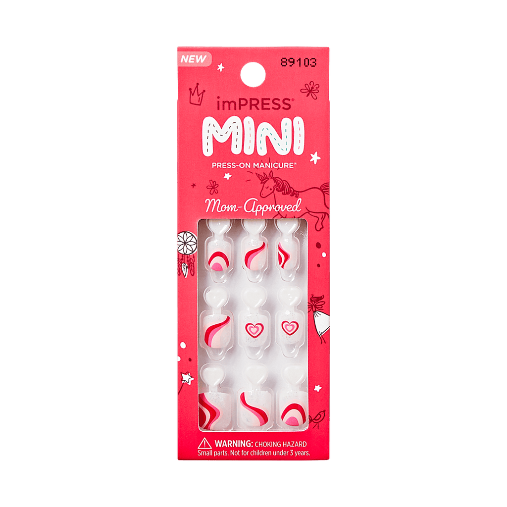 Impress Mini No Glue Fake Press On Nailsfor Kids - Dream Big | Design, Pink, Kids, Squoval, Manicure