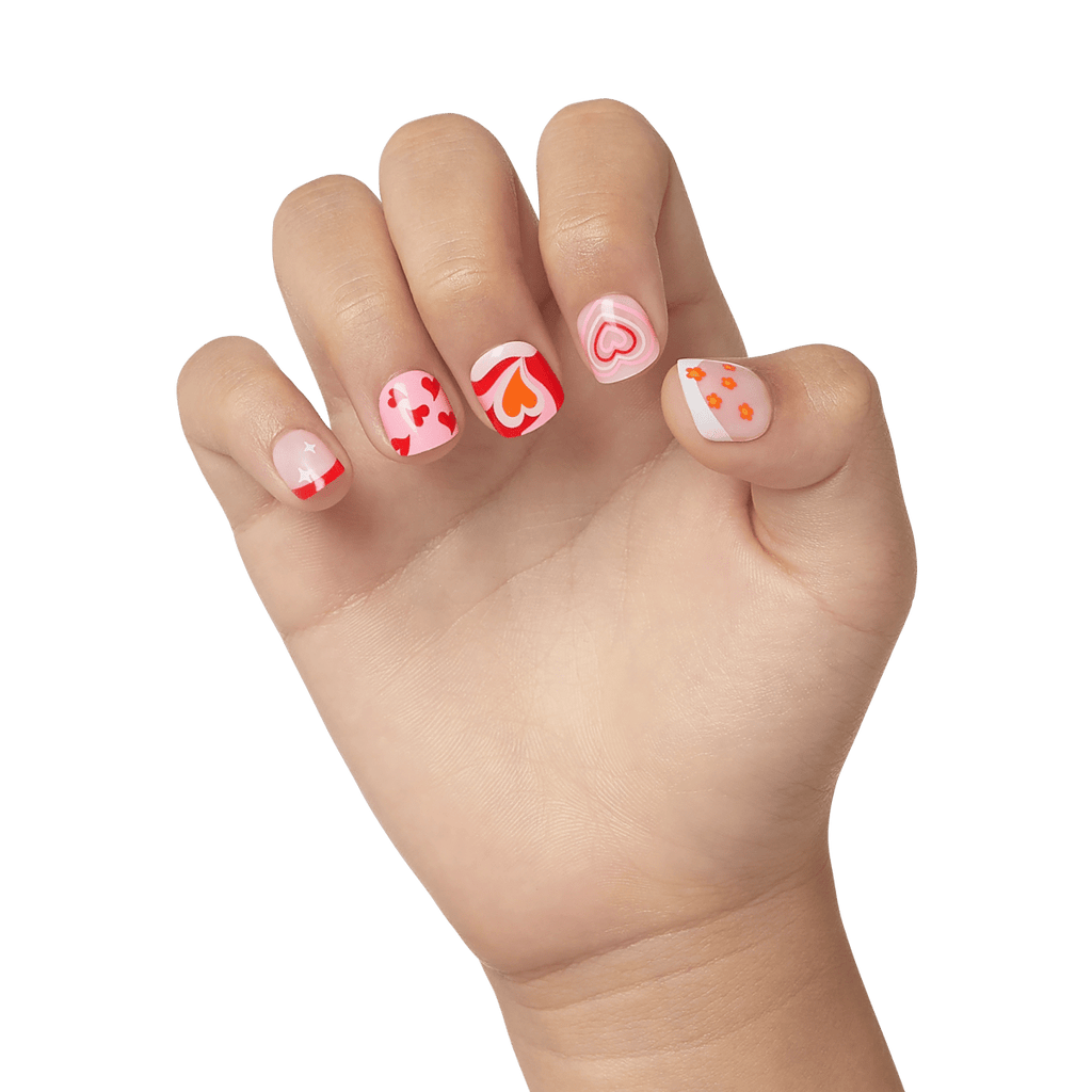 Impress Kids No Glue Fake Press On Nails - Playground | Design, Red, Kids, Squoval, Manicure
