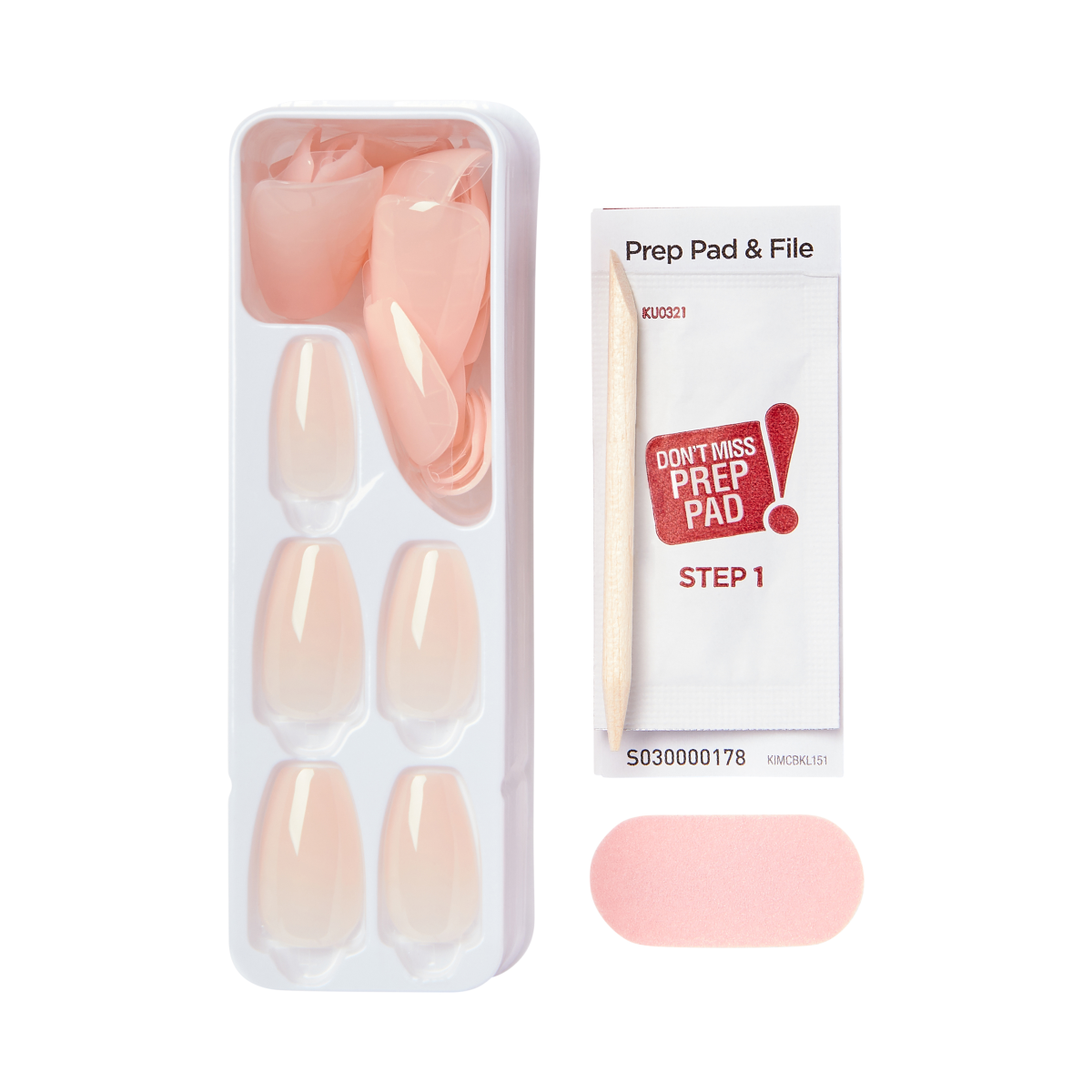 Impress Color No Glue Fake Press On Nails - Serendipity | Solid, Pink, Medium, Coffin, Manicure