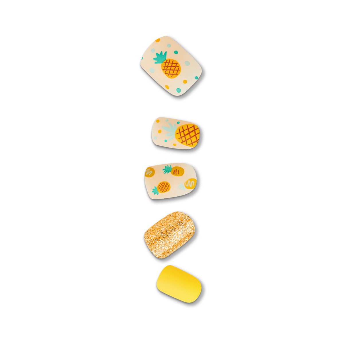 Impress Design No Glue Fake Press On Nails - Sun Daze | Design, Yellow, Short, Squoval, Manicure