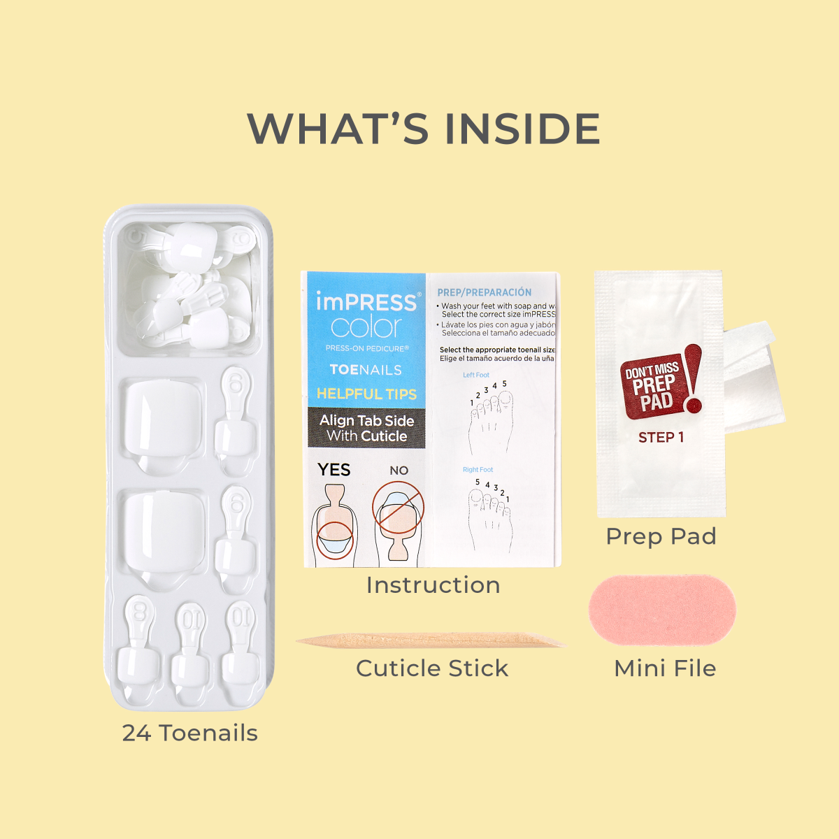 Impress Design No Glue Fake Press On Toenails- Sweet as Honey | Solid, Orange, Short, Squoval, Pedicure