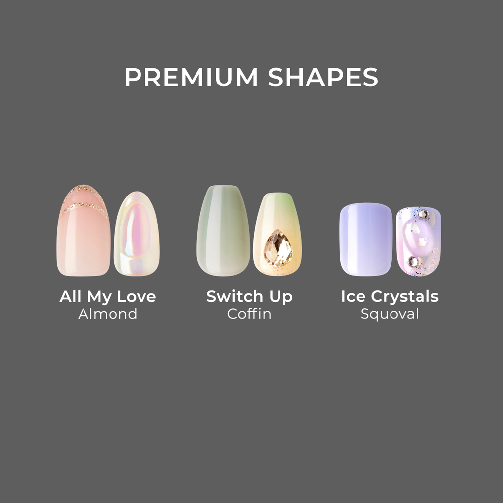 Impress Premium No Glue Fake Press On Nails- Sweet Life | Design, Multicolor, Short, Squoval, Manicure