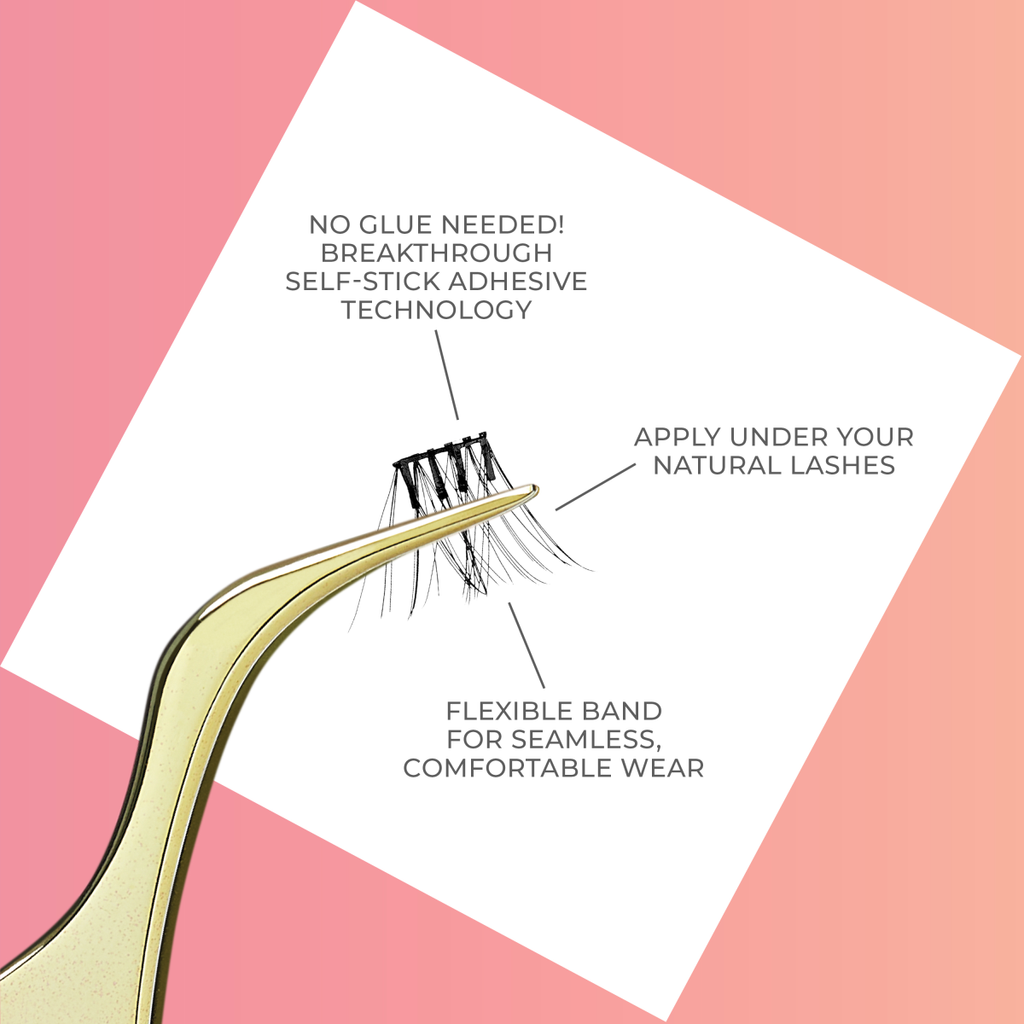 Impress Falsies Pre-Glued False Eyelashes Refills - Voluminous | 30 Lash Clusters, 10mm-14mm