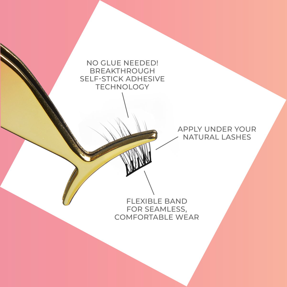 Impress Falsies Pre-Glued False Eyelashes Starter Kit - Glamorous | 20 Lash Clusters, With Applicator, 12mm-14mm