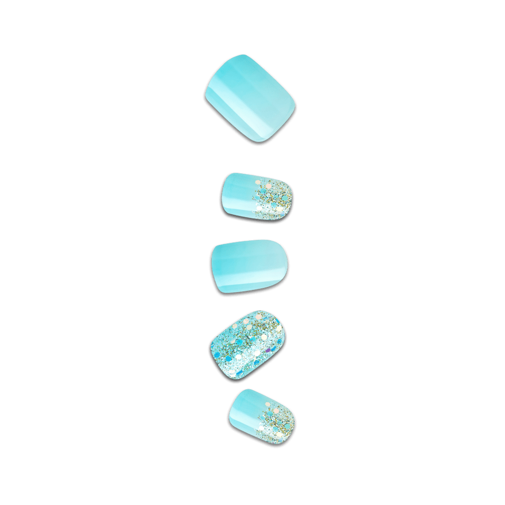 Impress Design No Glue Fake Press On Nails - Eternity | Design, Blue, Short, Squoval, Manicure