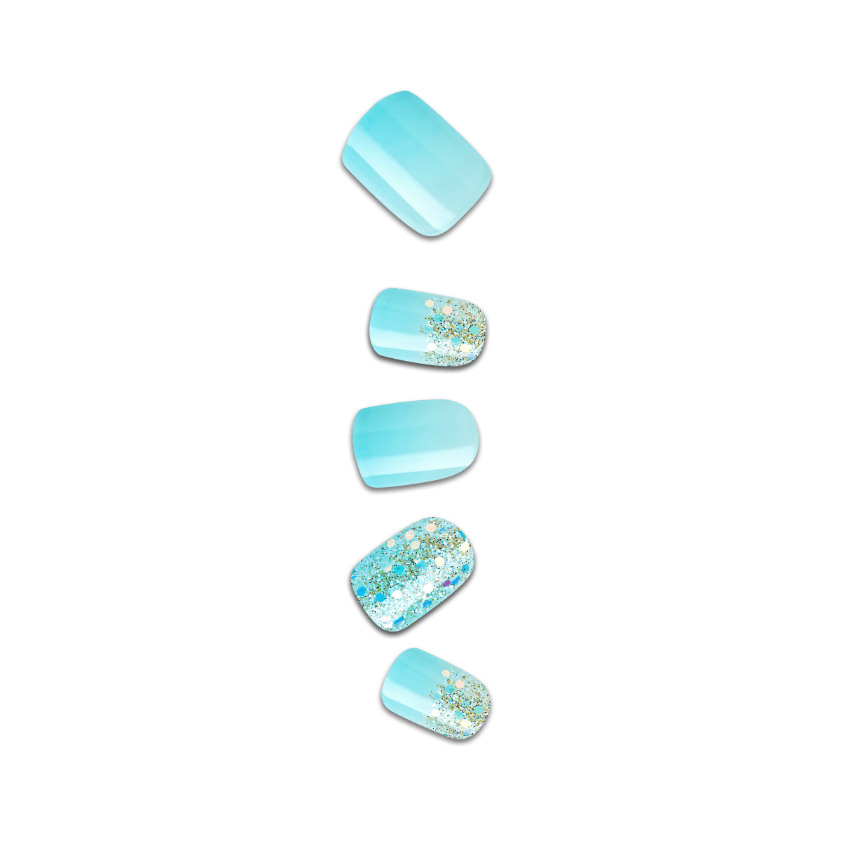 Impress Design No Glue Fake Press On Nails - Eternity | Design, Blue, Short, Squoval, Manicure