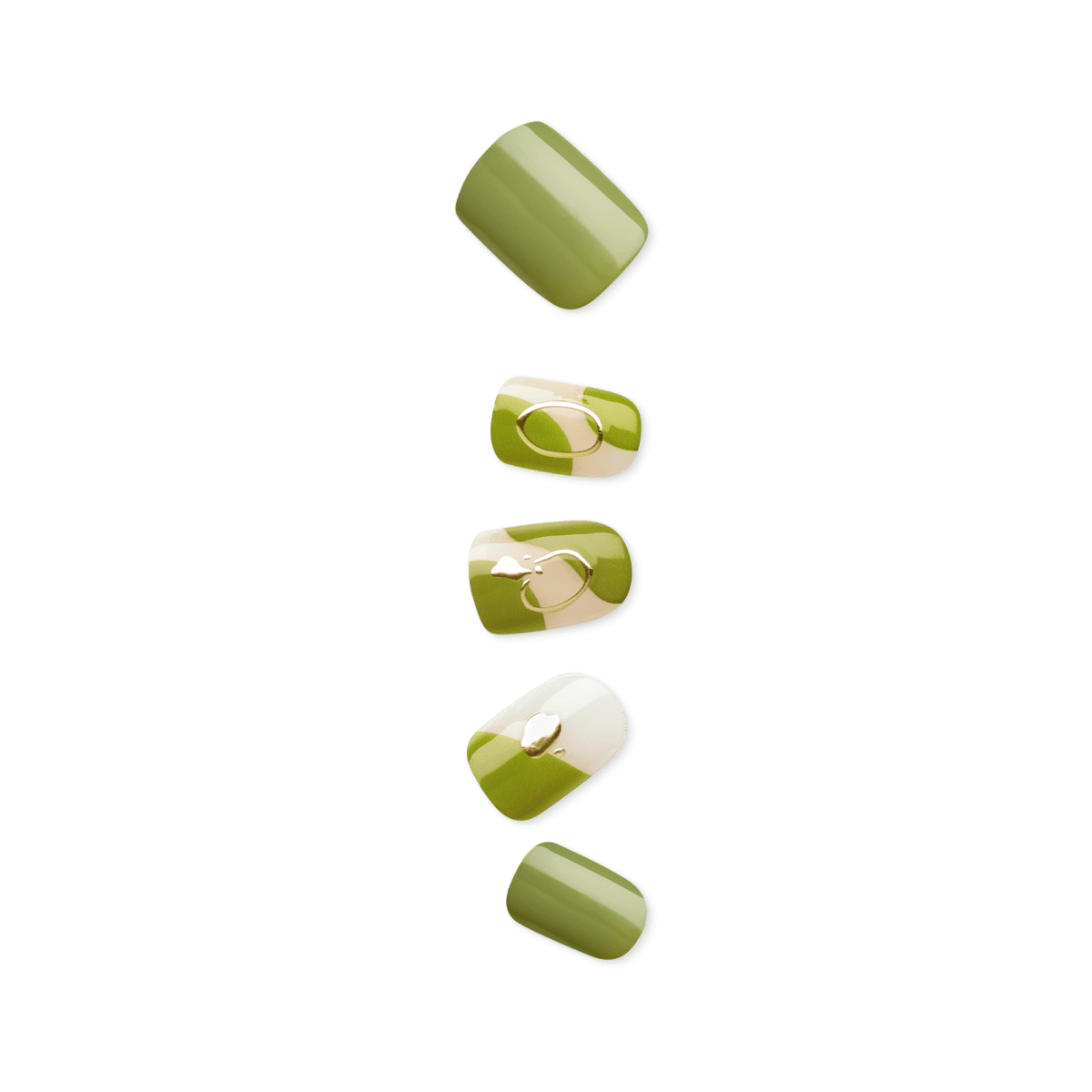 Impress Design No Glue Fake Press On Nails - Before Sunrise | Design, Green, Short, Squoval, Manicure