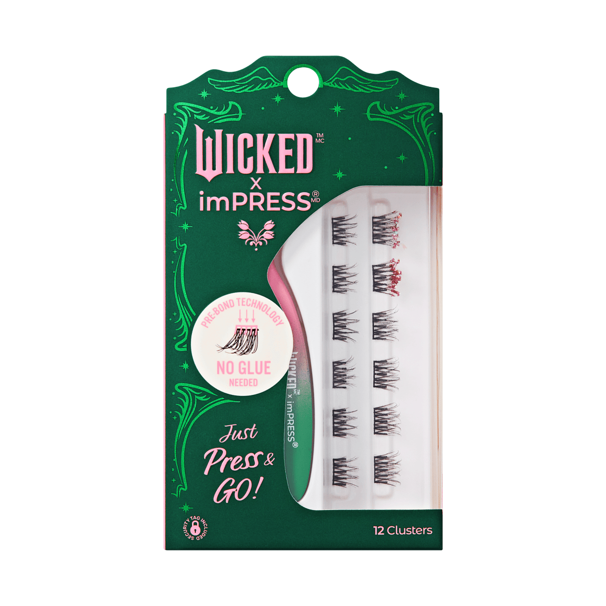 WICKED X Impress | Bewitching | 12 Lash Clusters, 8mm-10mm