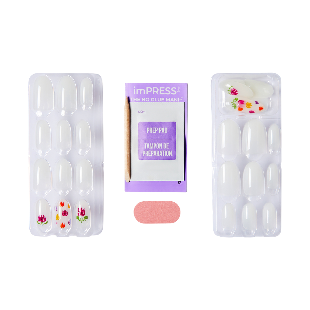 WICKED X Impress | Beautifical | Design, White, Medium, Oval, Manicure