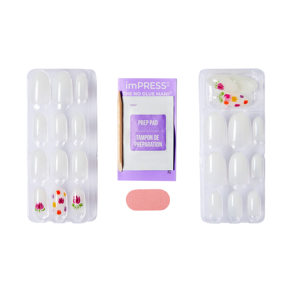 WICKED X Impress | Beautifical | Design, White, Medium, Oval, Manicure