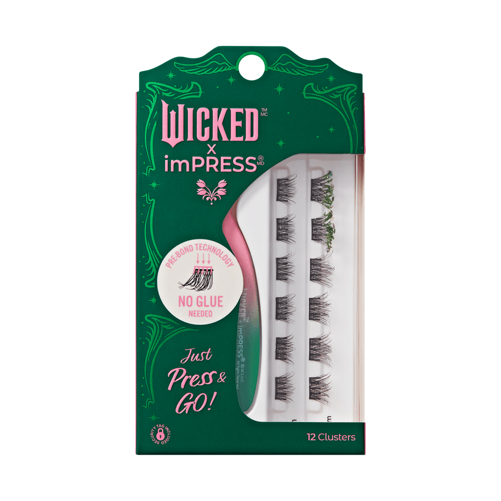 WICKED X Impress | Wickedly Beautiful | 12 Lash Clusters, 8mm-10mm