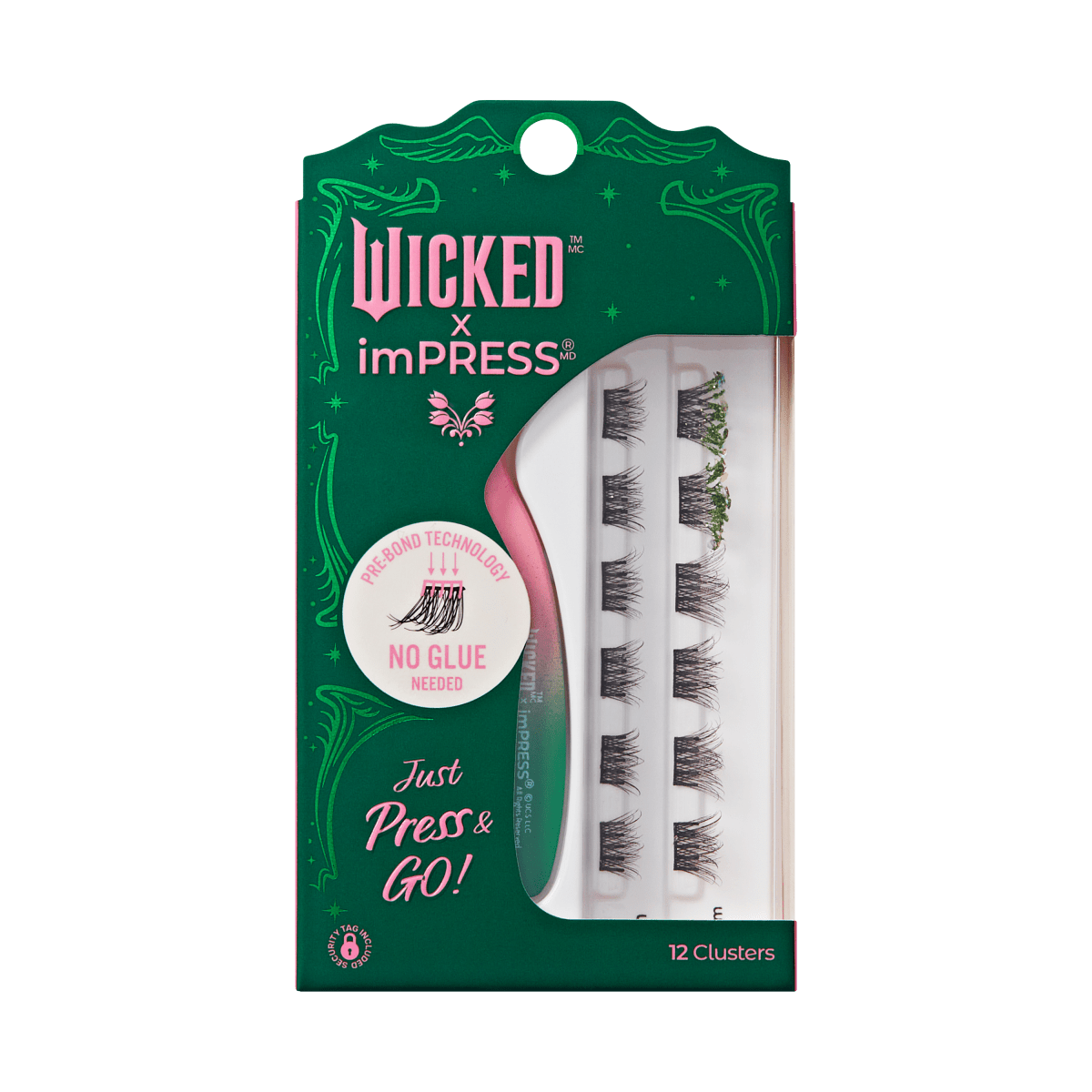 WICKED X Impress | Wickedly Beautiful | 12 Lash Clusters, 8mm-10mm