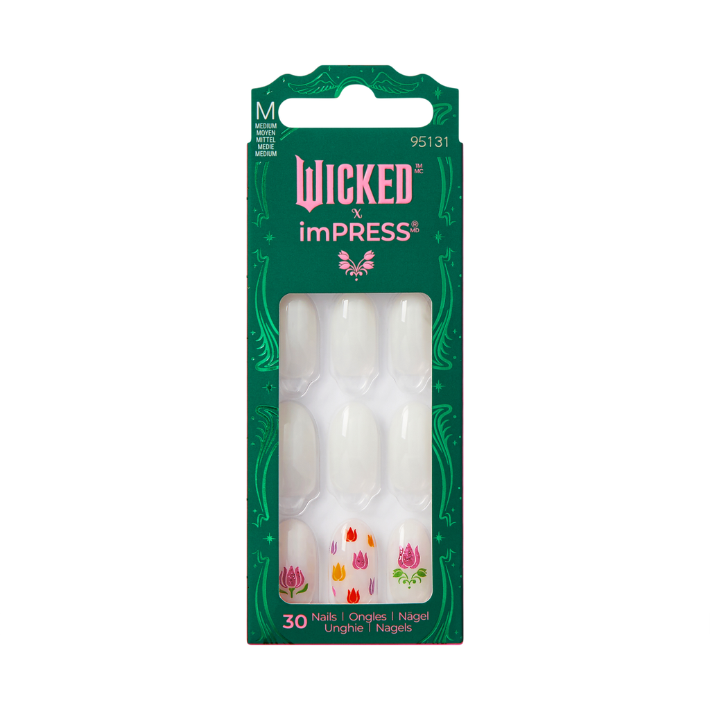 WICKED X Impress | Beautifical | Design, White, Medium, Oval, Manicure