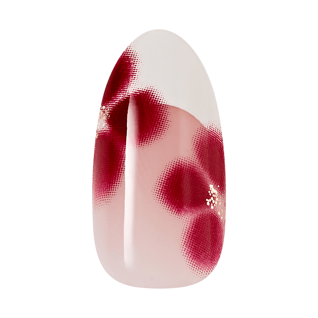 Impress Design No Glue Fake Press On Nails - Hampton | French Design, White & Red, Medium, Almond, Manicure