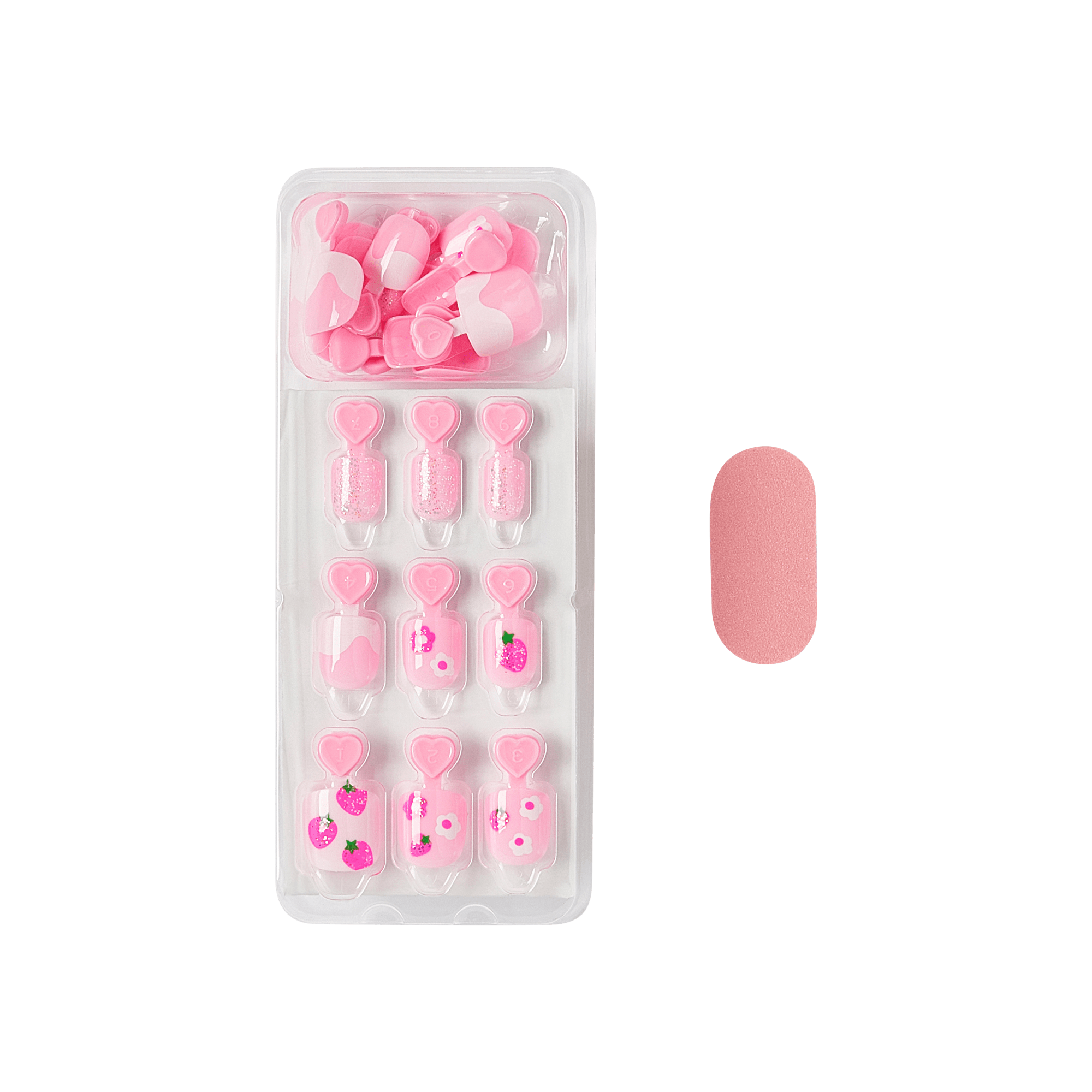 Impress Kids No Glue Fake Press On Nails - Berry Cute | Design, Pink, Kids, Squoval, Manicure