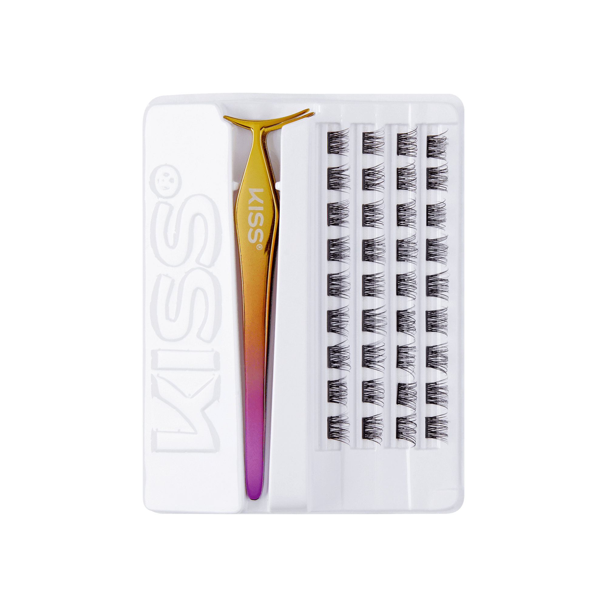 Impress Falsies Pre-Glued False Eyelashes Starter Kit - Natural | 36 Lash Clusters, With Applicator, 12mm-14mm
