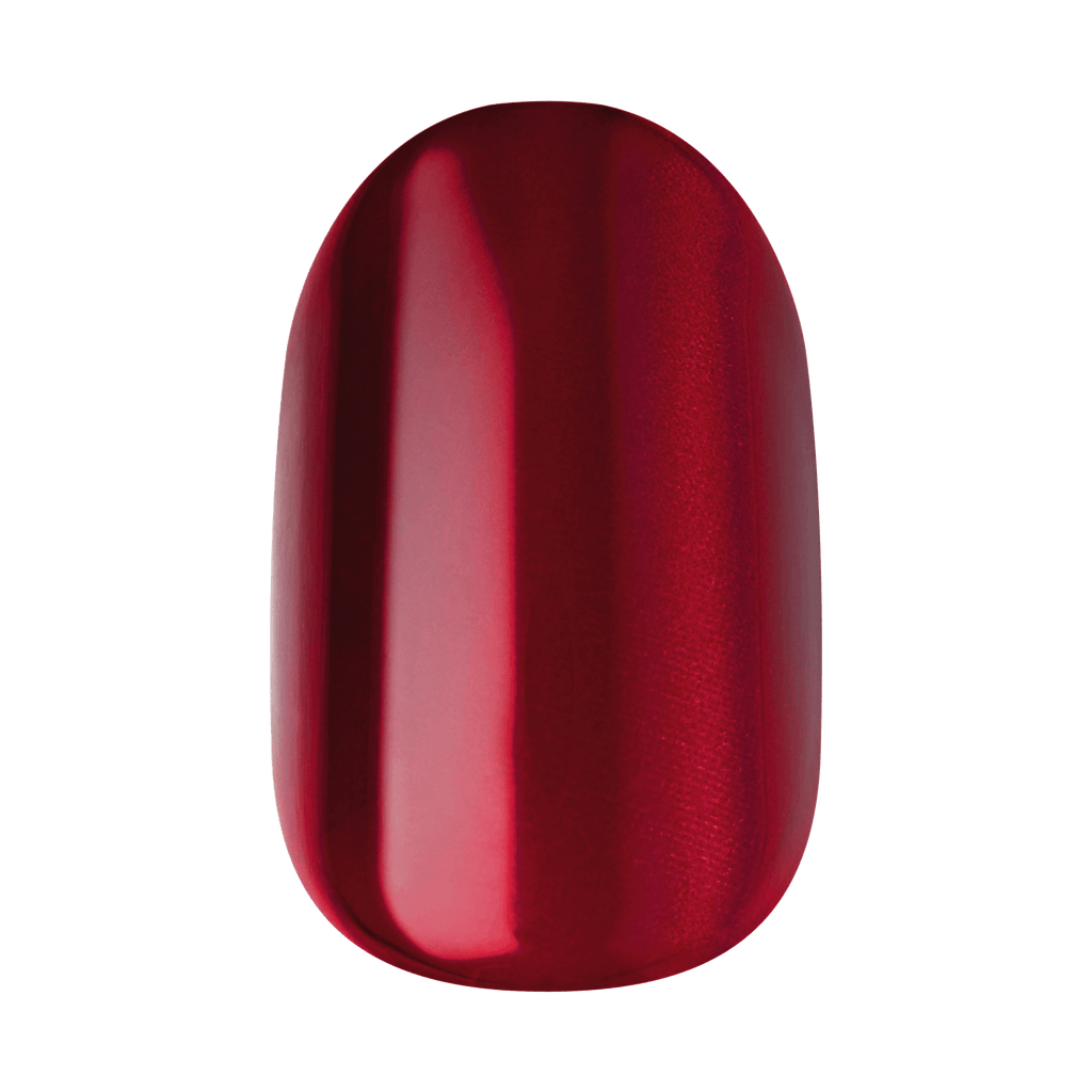 colorFX by Impress No Glue Fake Press On Nails - Hidden Gem | Solid, Red, Short, Oval, Manicure