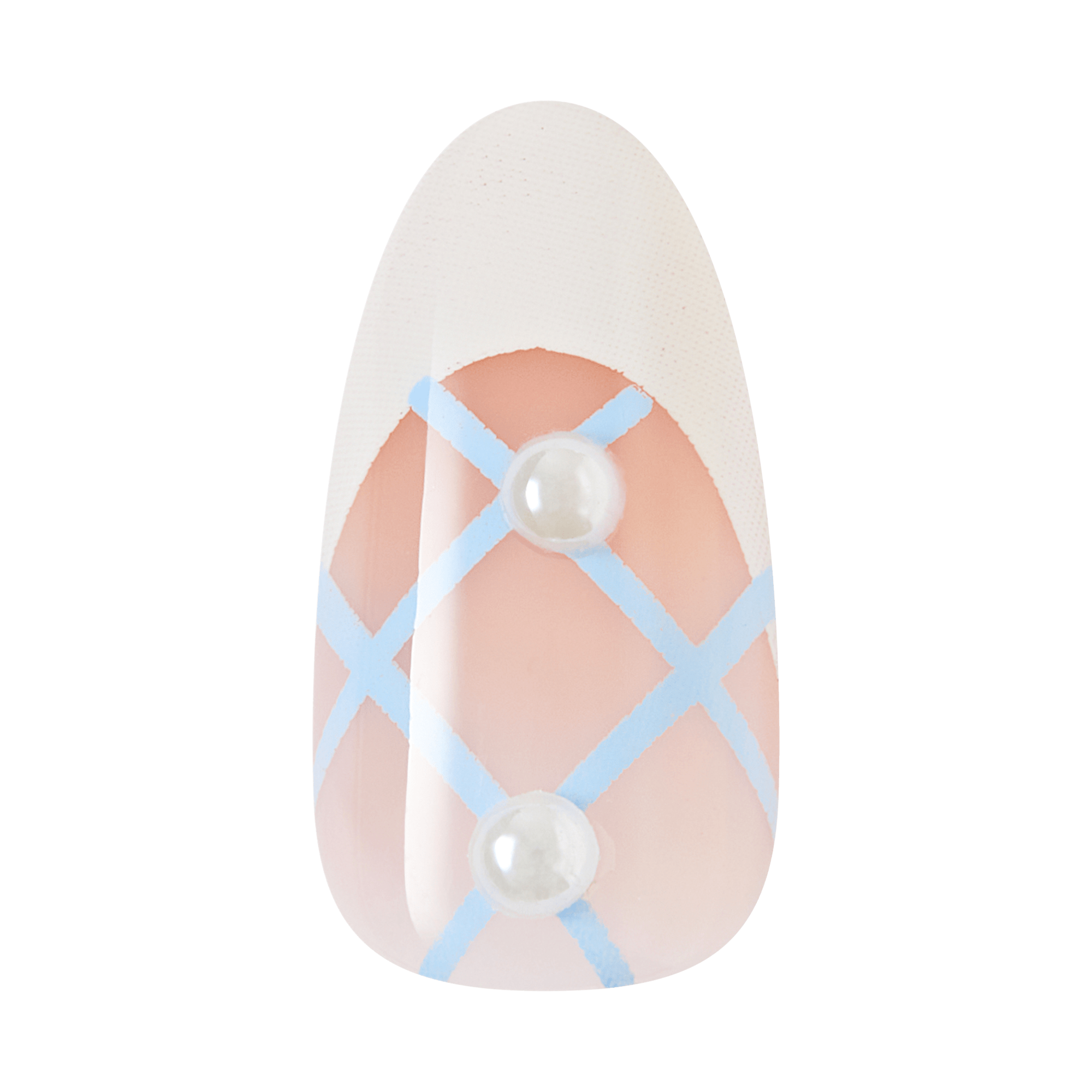 Impress Design No Glue Fake Press On Nails - Aura | French Design, White, Medium, Almond, Manicure