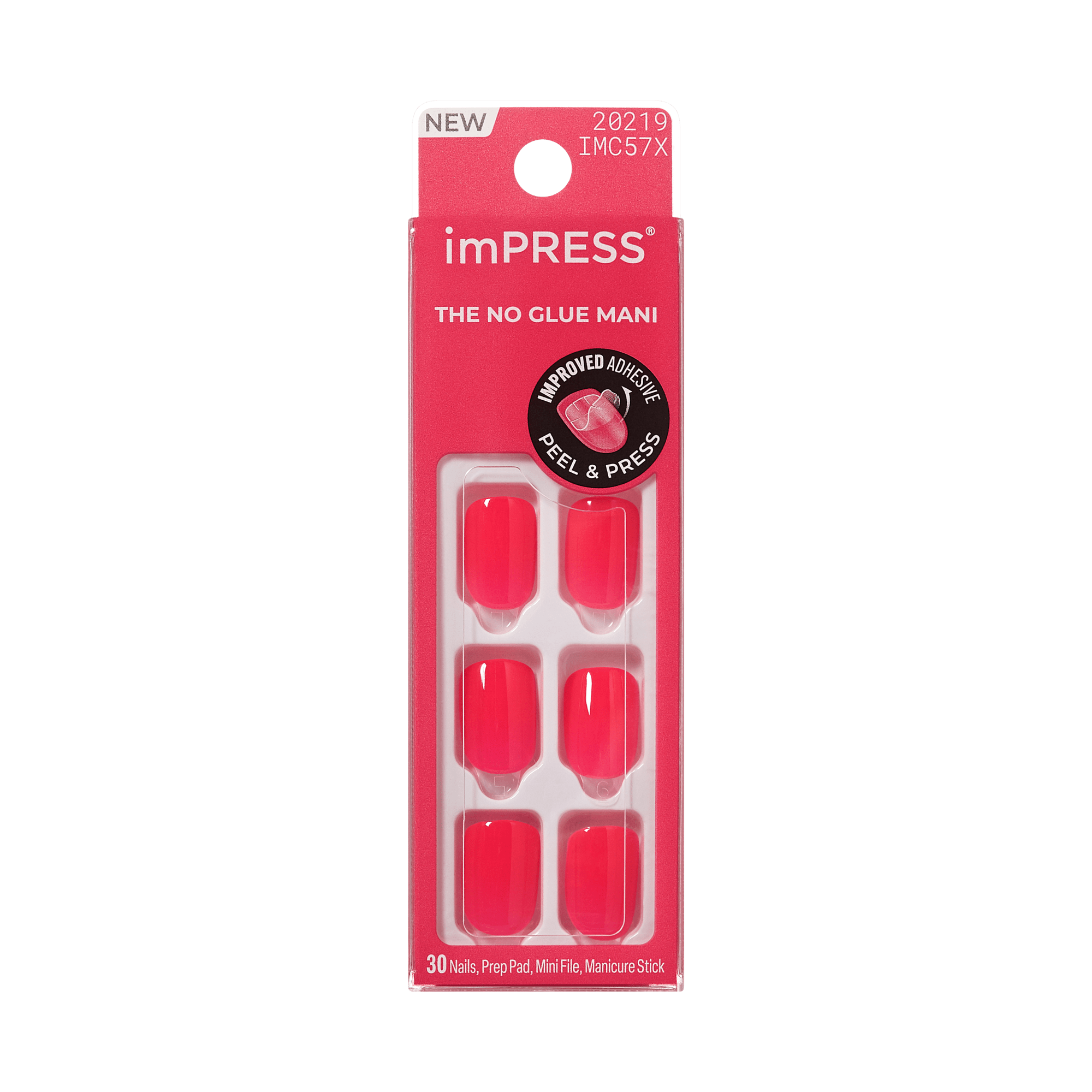 Impress Color No Glue Fake Press On Nails - Melting | Solid, Pink, Short, Squoval, Manicure