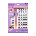 Impress Falsies Pre-Glued False Eyelashes Starter Kit - Faux Mink Volume | 36 Lash Clusters, With Applicator, 8mm-14mm