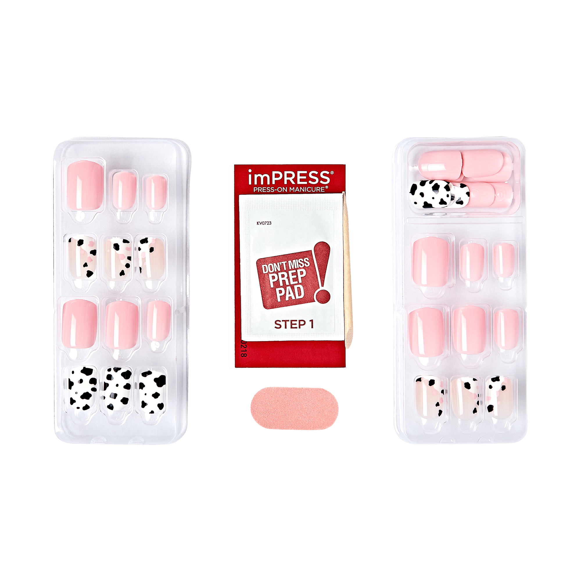 Impress Design No Glue Fake Press On Nails - One Chance | Design, Pink, Short, Squoval, Manicure
