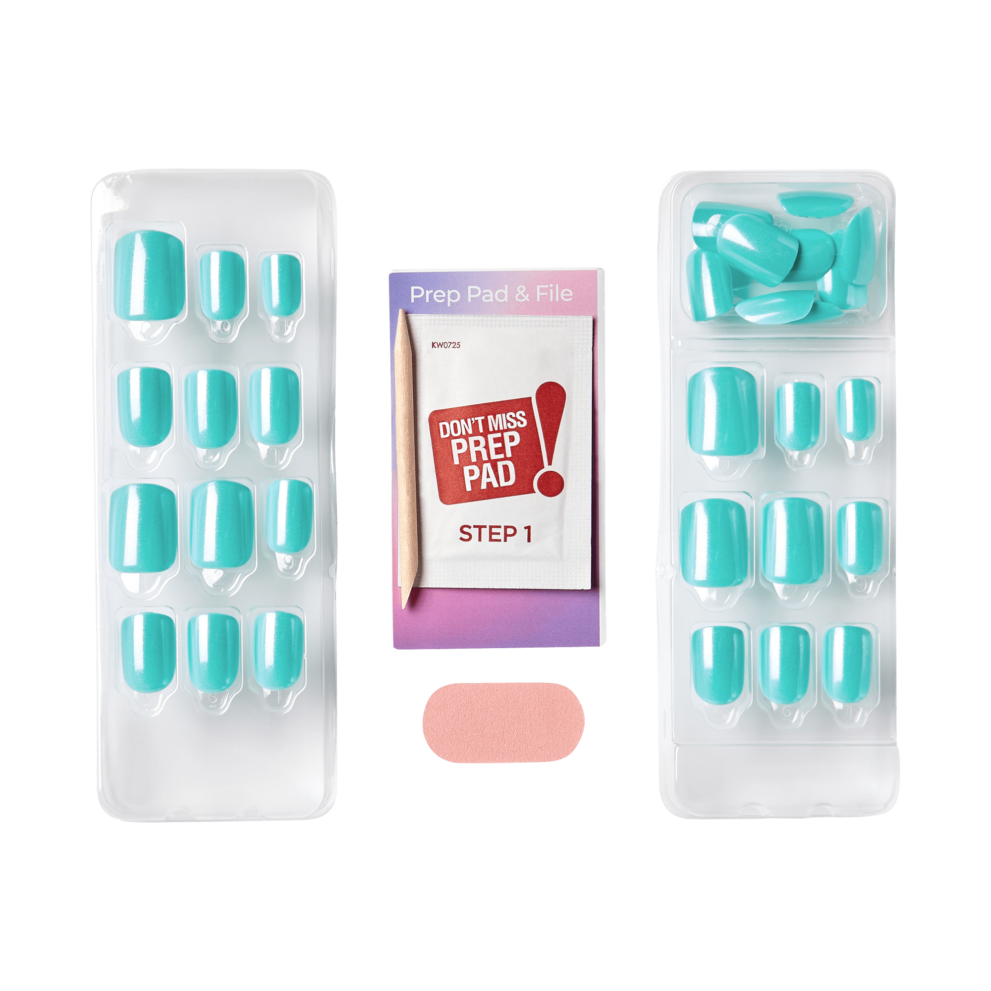 Impress Color FX No Glue Fake Press On Nails - Upgrade | Solid, Blue, Short, Squoval, Manicure