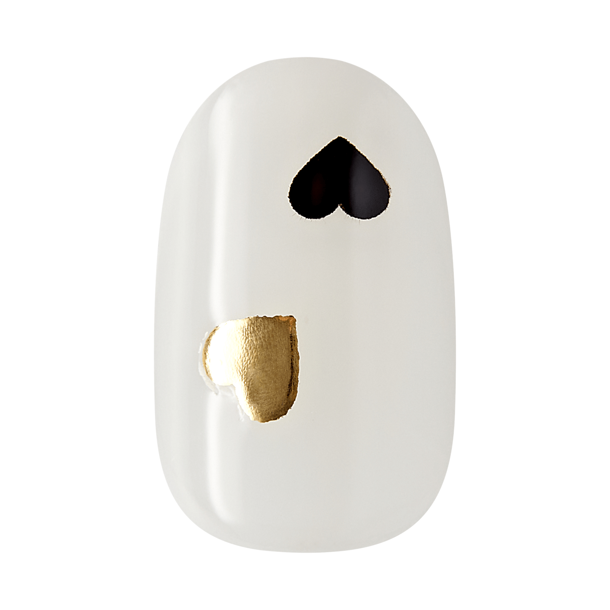Impress Design No Glue Fake Press On Nails - Two of Hearts | Design, White, Short, Oval, Manicure