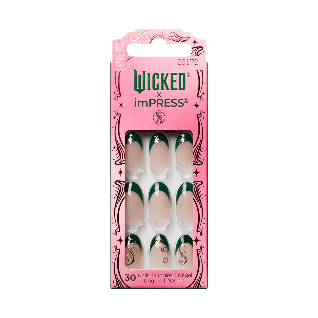 WICKED X Impress | Always Been Green | French Design, Green, Medium, Oval, Manicure