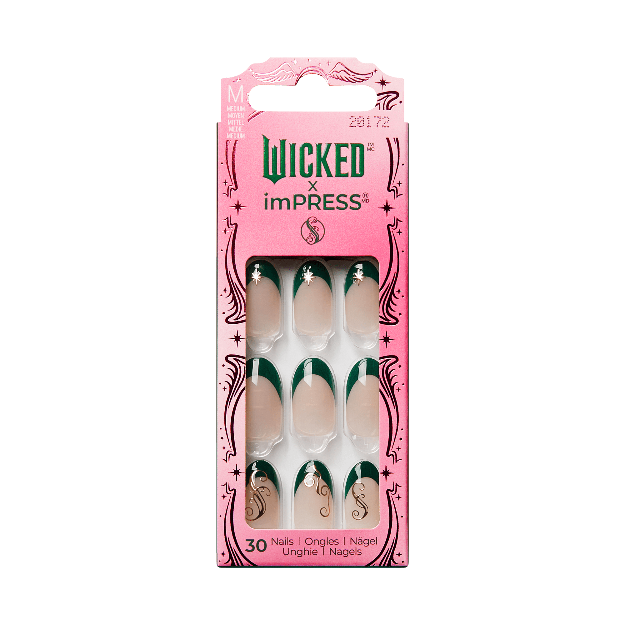 WICKED X Impress | Always Been Green | French Design, Green, Medium, Oval, Manicure