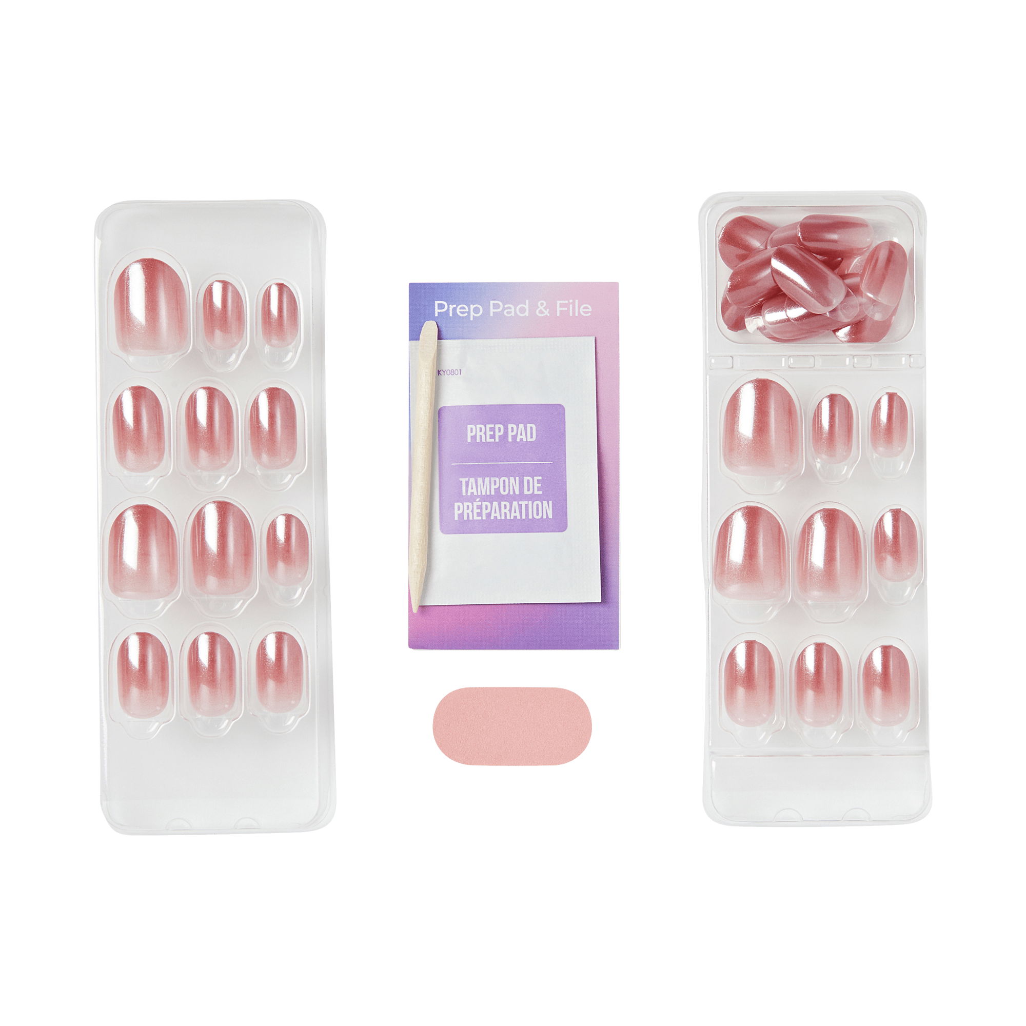 colorFX by Impress No Glue Fake Press On Nails - Boundless | Design, Pink, Short, Oval, Manicure
